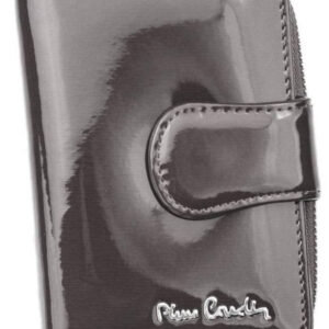 Lakierowany, pionowy portfel damski ze skóry naturalnej - Pierre Cardin