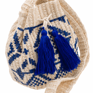 Mała, słomiana torebka worek z pomponami, idealna na lato - Cavaldi