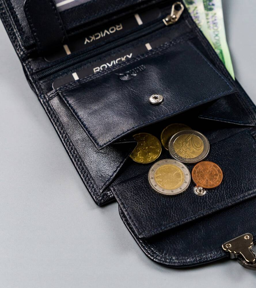 Średni, skórzany portfel damski na zatrzask - 4U Cavaldi - obrazek 6