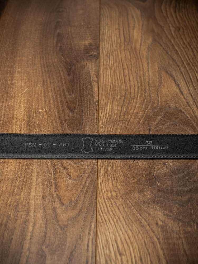 Błyszczący, szeroki pasek męski ze skóry naturalnej - obrazek 6