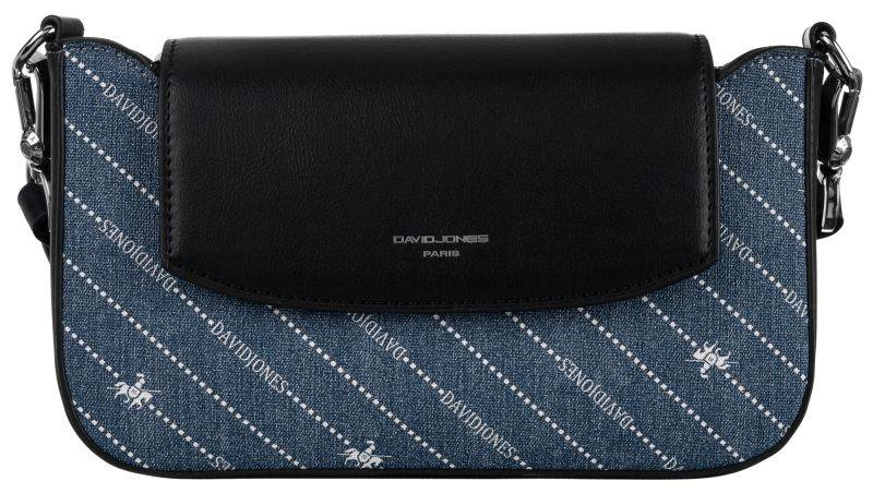 Mała listonoszka damska obszyta dżinsowym materiałem - David Jones - obrazek 2