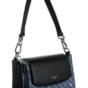 Mała listonoszka damska obszyta dżinsowym materiałem - David Jones