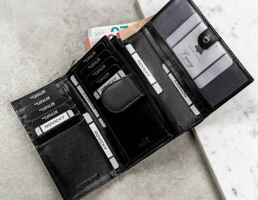 Duży, skórzany portfel damski z systemem RFID - 4U Cavaldi - obrazek 7