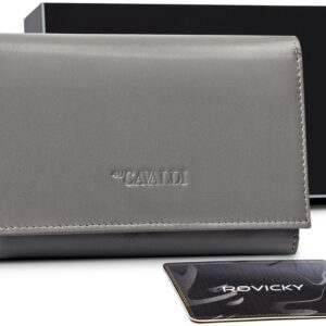 Duży portfel damski z bydlęcej skóry naturalnej - Cavaldi