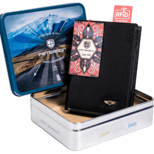 Skórzany męski portfel RFID - Peterson