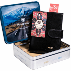 Pionowy portfel męski na zatrzask - Peterson