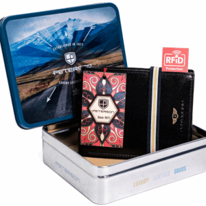 Skórzany portfel męski w orientacji poziomej - Peterson