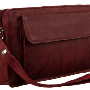 Skórzana saszetka męska z paskiem na nadgarstek