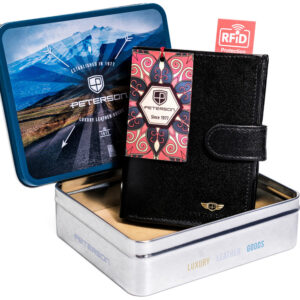 Skórzany portfel męski z zapięciem - Peterson