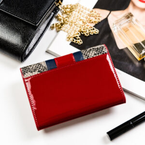 Elegancki portfel damski ze wzorem wężowej skóry RFID - Peterson