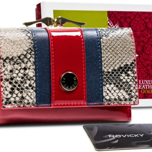 Skórzany portfel damski z portmonetką na bigiel - Peterson