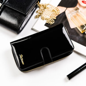 Lakierowany portfel damski na karty - Peterson