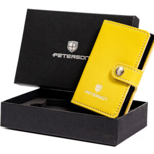 Skórzane etui z podajnikiem na karty i wizytówki - Peterson