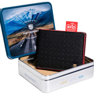 Skórzany, sportowy portfel męski z ochroną kart RFID — Peterson