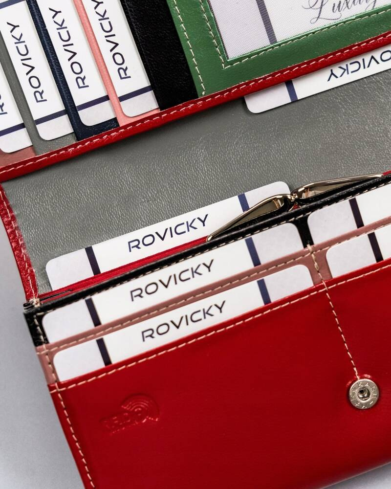 Elegancki, podłużny portfel damski z klapą na zatrzask - Cavaldi - obrazek 7