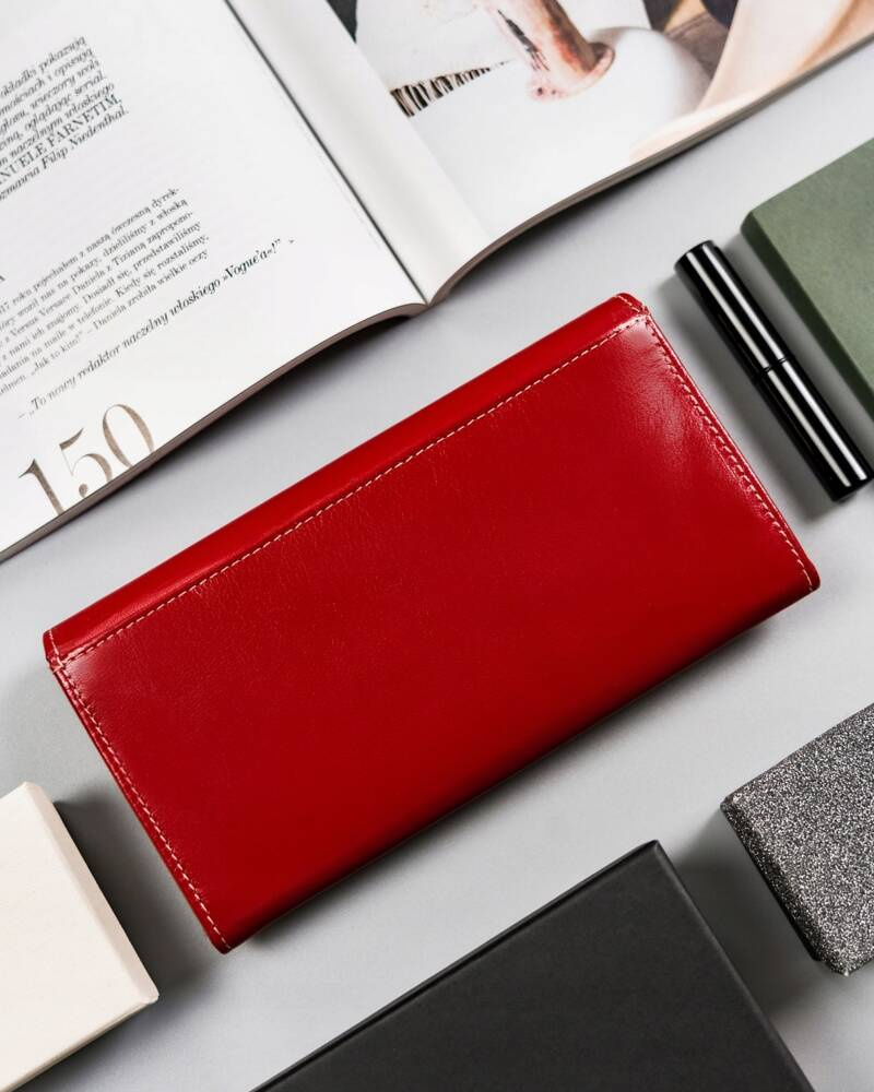 Elegancki, podłużny portfel damski z klapą na zatrzask - Cavaldi - obrazek 3