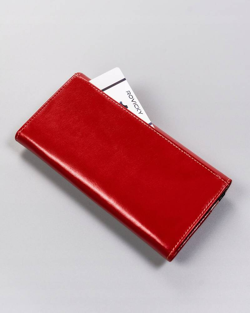 Elegancki, podłużny portfel damski z klapą na zatrzask - Cavaldi - obrazek 4