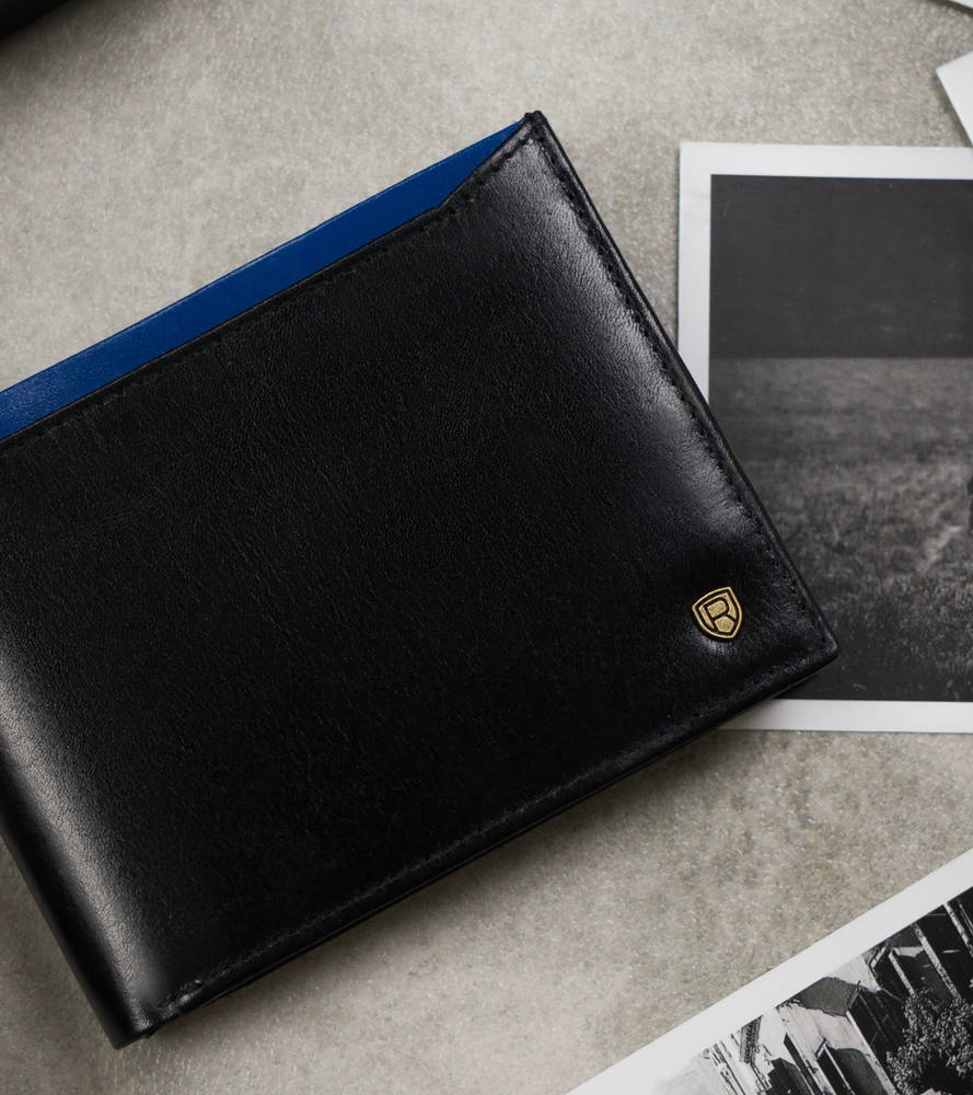 Portfel męski skórzany N992-RVT Black+Navy - obrazek 3