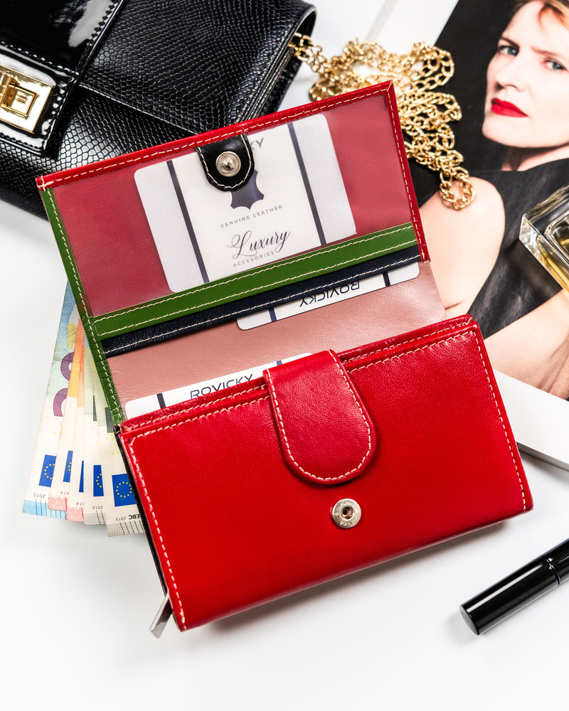 Duży, skórzany portfel damski z systemem RFID - 4U Cavaldi - obrazek 6