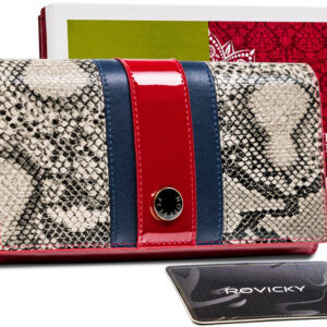 Skórzany portfel damski z wężowym wzorem - Peterson