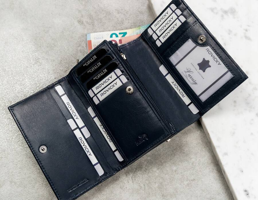 Duży portfel damski ze skóry naturalnej - 4U Cavaldi - obrazek 5