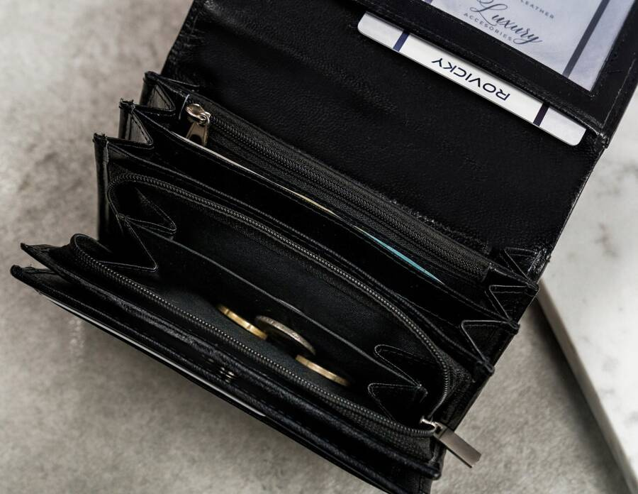 Duży portfel damski ze skóry naturalnej - 4U Cavaldi - obrazek 7