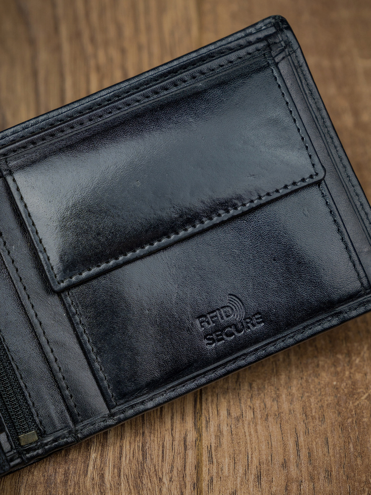 Skórzany portfel męski z systemem RFID - Rovicky - obrazek 9
