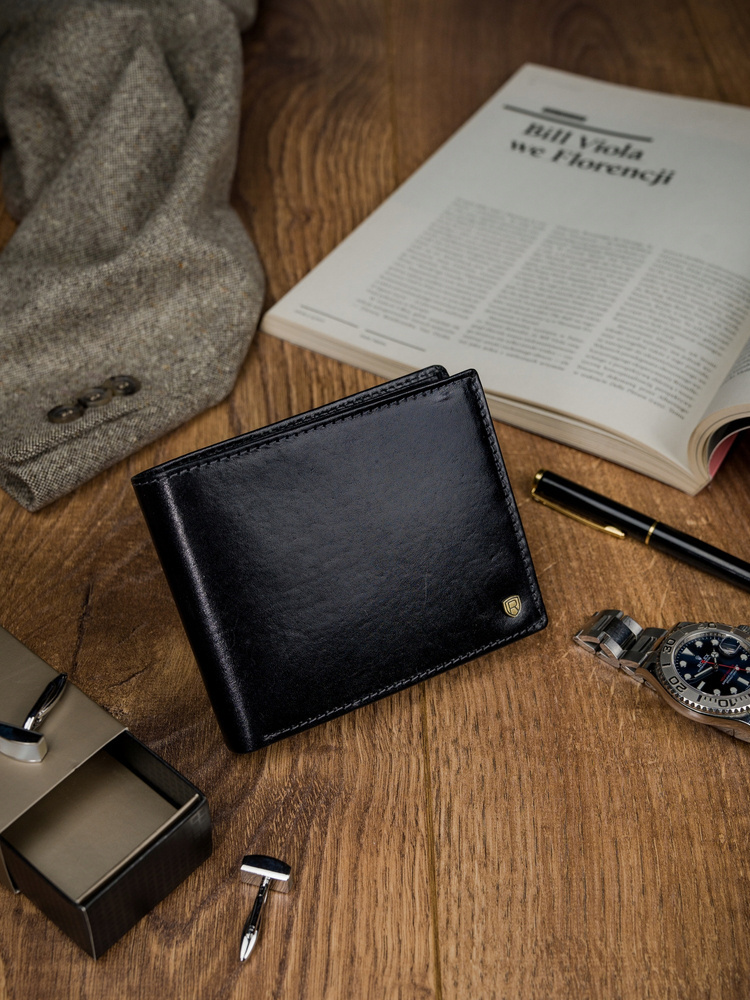 Skórzany portfel męski z systemem RFID - Rovicky - obrazek 2