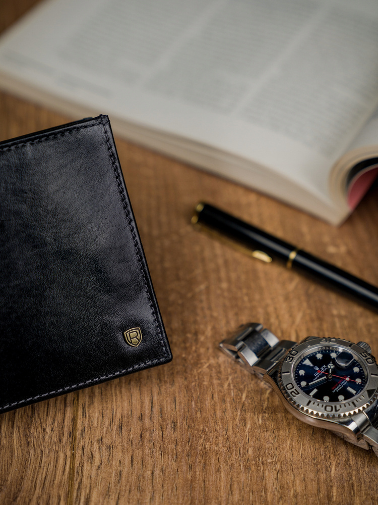 Skórzany portfel męski z systemem RFID - Rovicky - obrazek 3