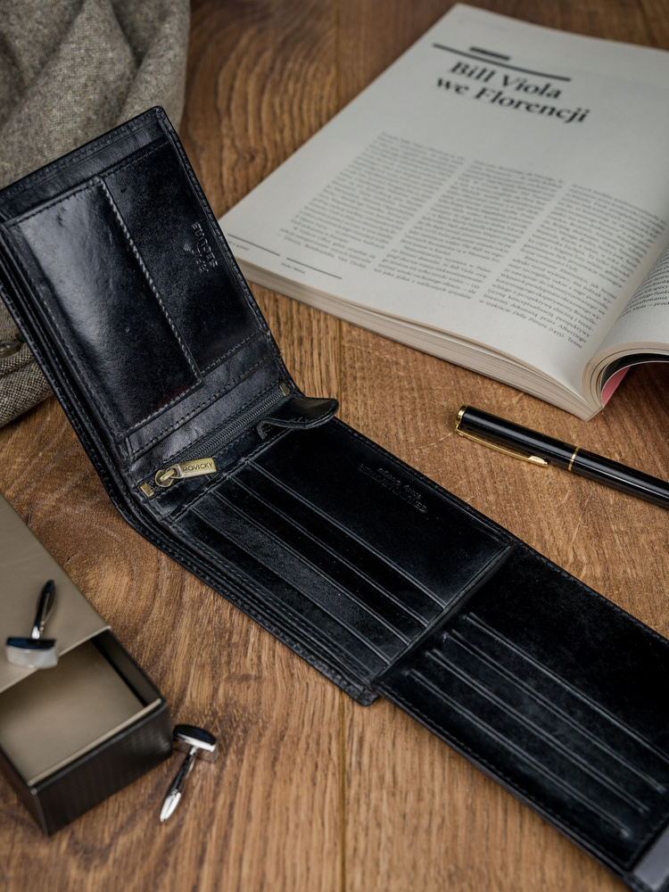 Skórzany portfel męski z systemem RFID - Rovicky - obrazek 7