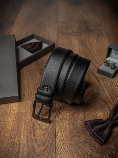 Klasyczny pasek męski z wysokojakościowej skóry naturalnej - Rovicky - obrazek 3