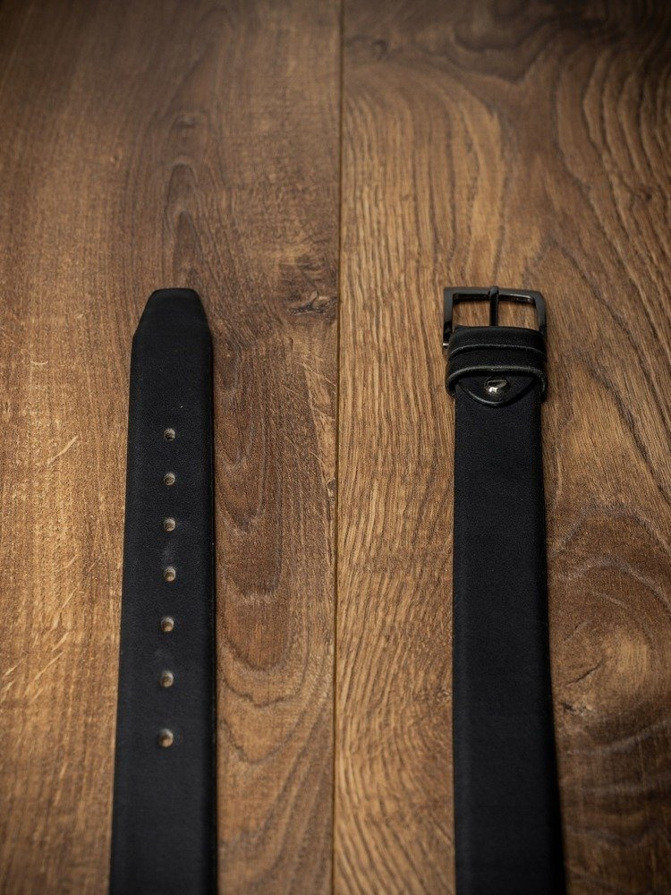 Klasyczny pasek męski z wysokojakościowej skóry naturalnej - Rovicky - obrazek 4