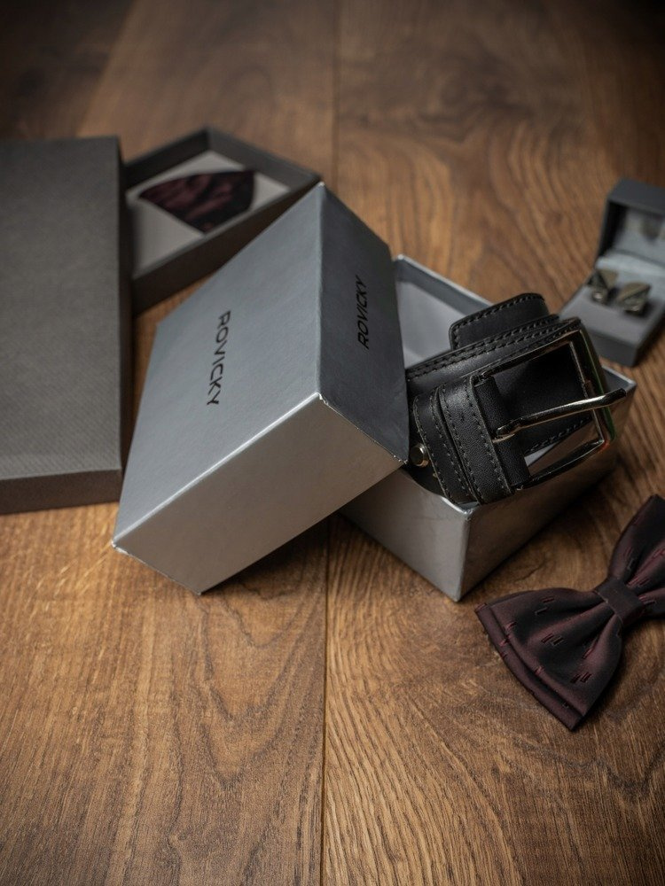 Klasyczny pasek męski z wysokojakościowej skóry naturalnej - Rovicky - obrazek 7