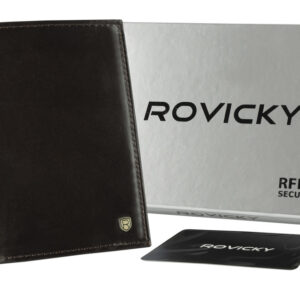 Pionowy, skórzany portfel męski bez zapięcia -  Rovicky