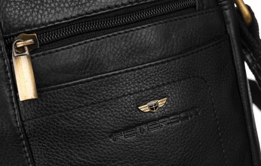 Skórzana torba męska na ramię — Peterson - obrazek 4