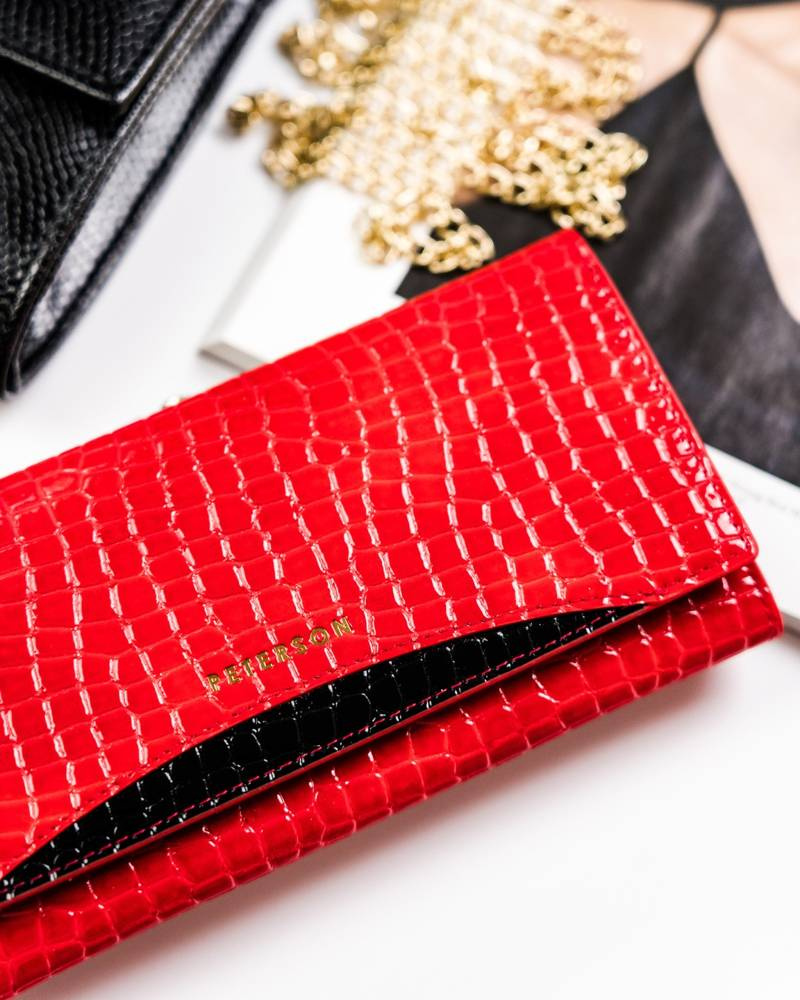 Duży, skórzany portfel damski z systemem RFID — Peterson - obrazek 6