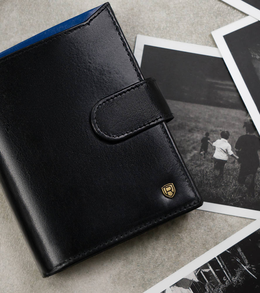 Skórzany portfel męski na karty z systemem RFID Protect— Rovicky - obrazek 3