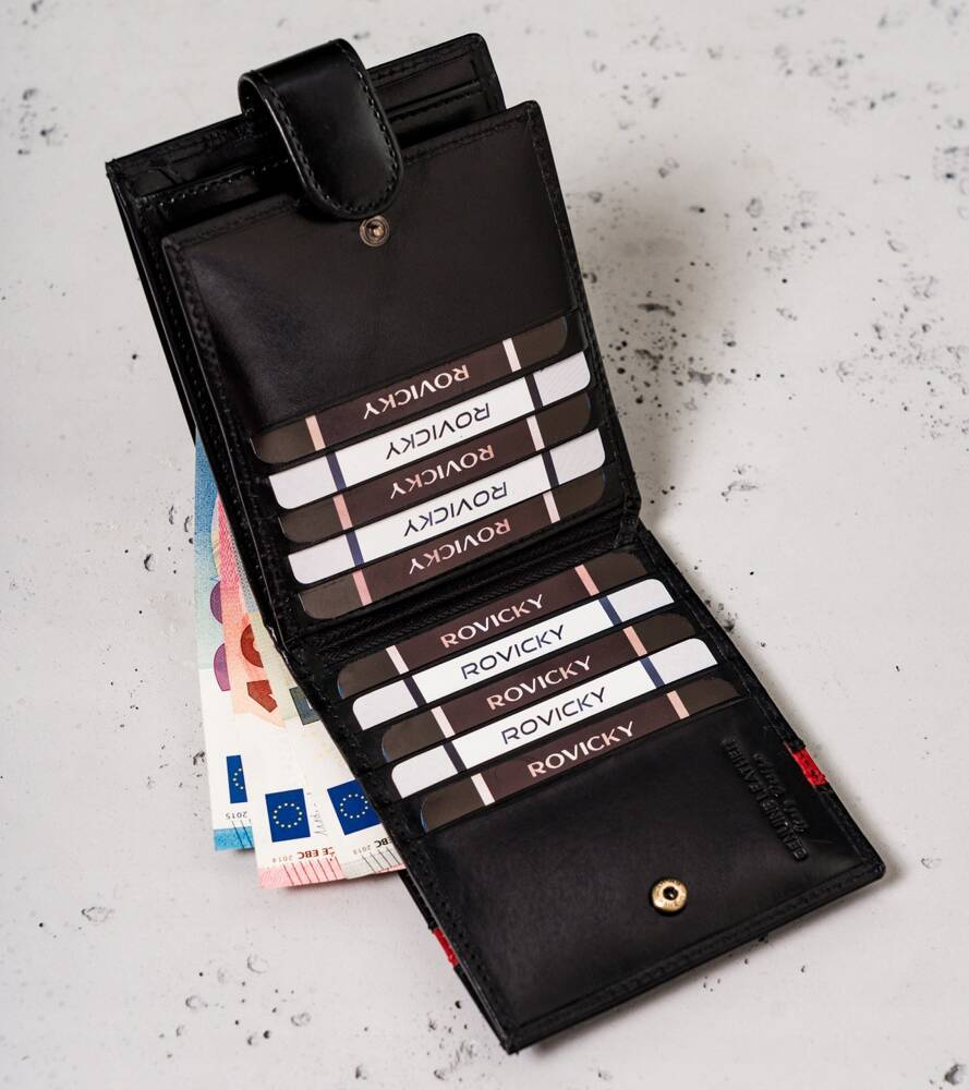 Duży portfel męski ze skóry naturalnej — Rovicky - obrazek 5