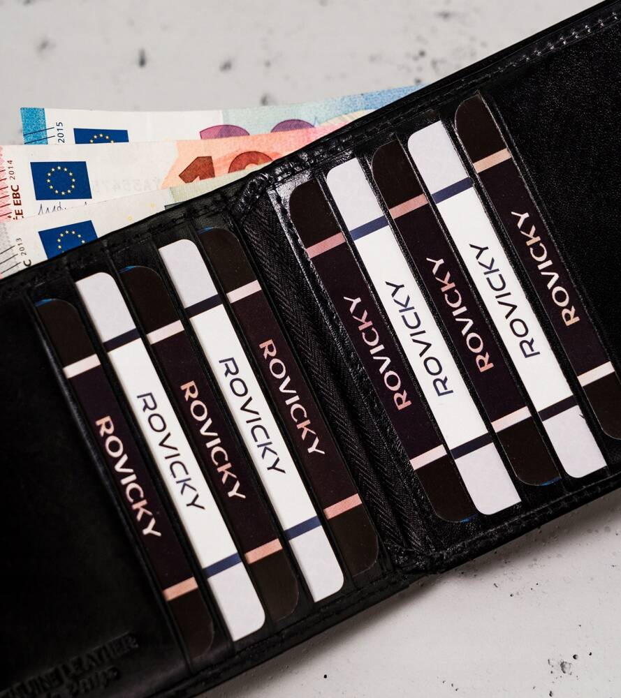 Duży portfel męski ze skóry naturalnej — Rovicky - obrazek 6