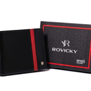 Skórzany portfel męski na karty z ochroną RFID Protect — Rovicky