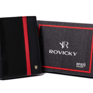 Skórzany portfel męski z kieszeniami na dokumenty — Rovicky