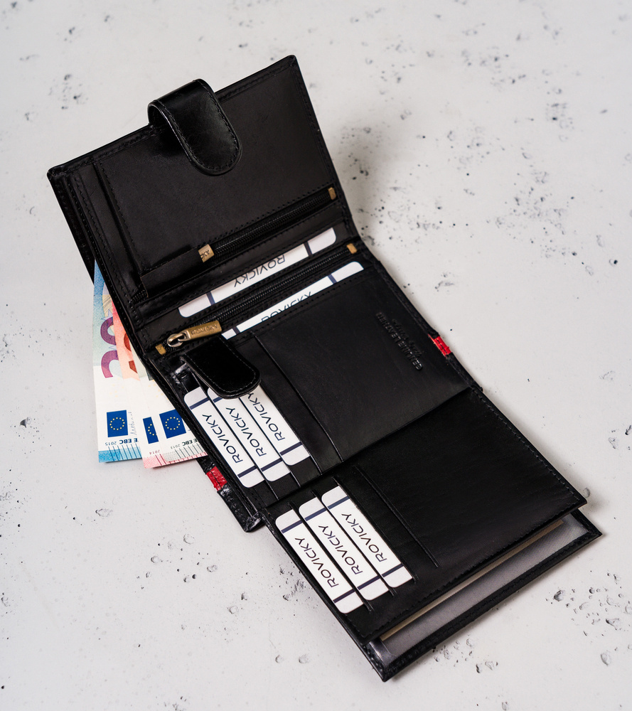 Elegancki portfel męski z wysokojakościowej skóry naturalnej — Rovicky - obrazek 7