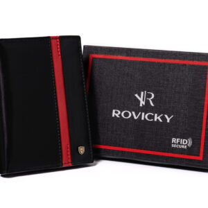 Pionowy portfel męski z zasuwanym schowkiem — Rovicky