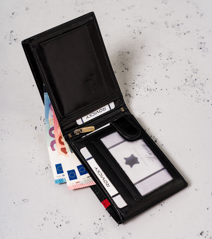 Skórzany portfel męski z ochroną RFID Protect — Rovicky - obrazek 6