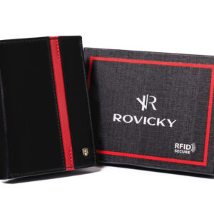 Stylowy portfel męski z bydlęcej skóry naturalnej — Rovicky