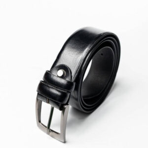 Gładki pasek męski z wysokojakościowej połyskującej skóry naturalnej - Rovicky