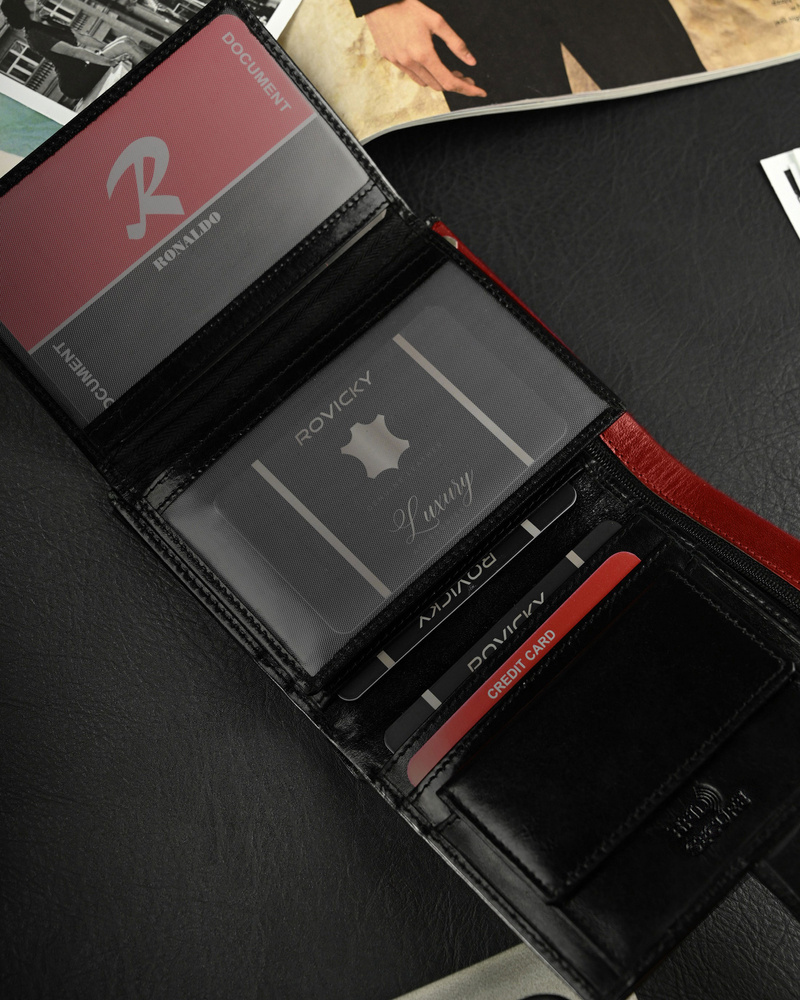 Skórzany portfel męski na karty — Ronaldo - obrazek 7