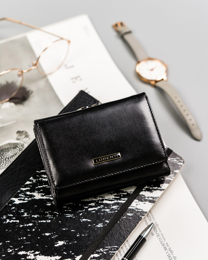 Skórzany portfel damski z portmonetką na bigiel — Lorenti - obrazek 5