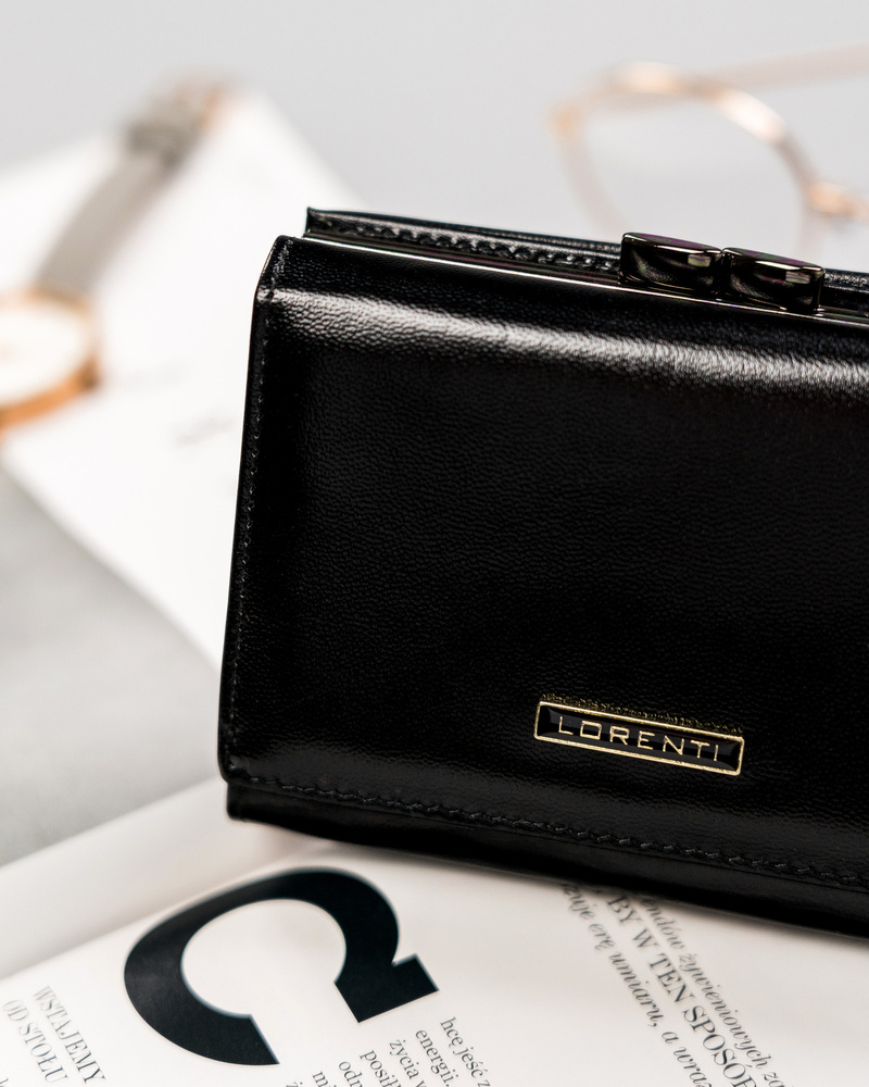 Skórzany portfel damski z portmonetką na bigiel — Lorenti - obrazek 6