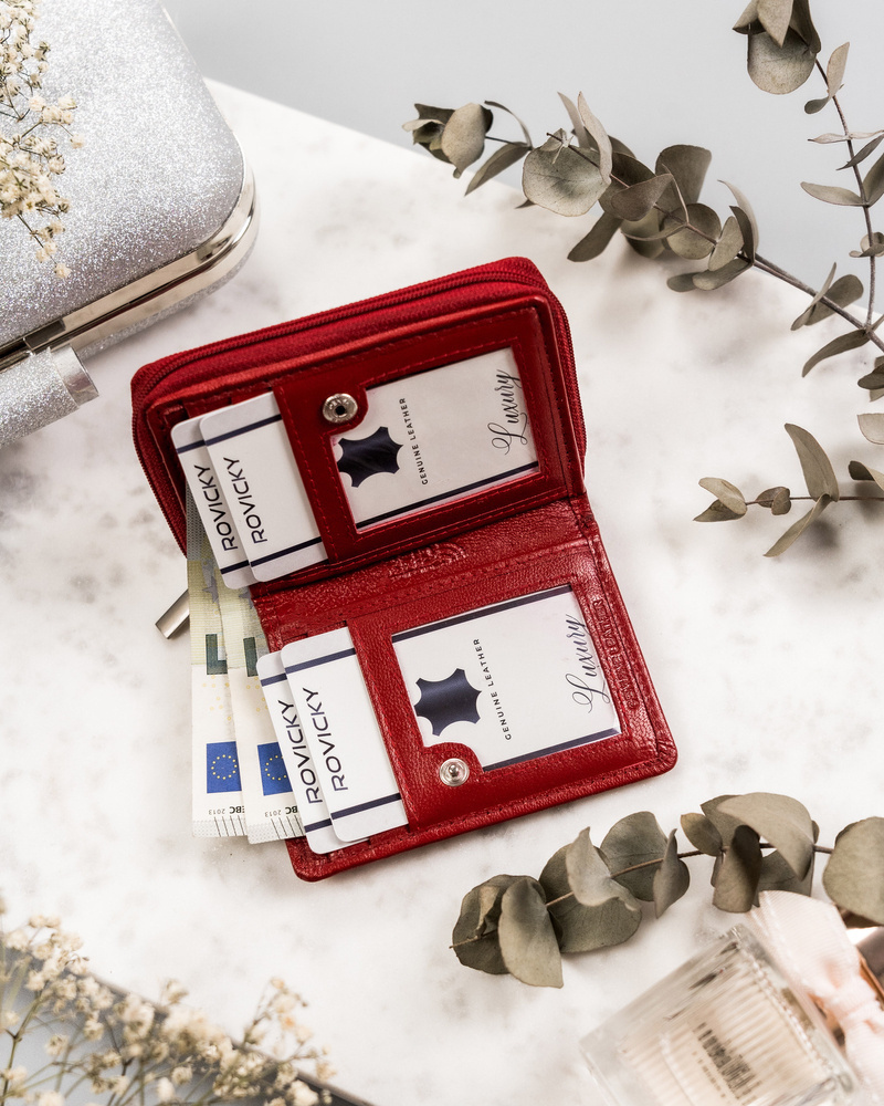 Kompaktowy skórzany portfel damski - Rovicky - obrazek 8